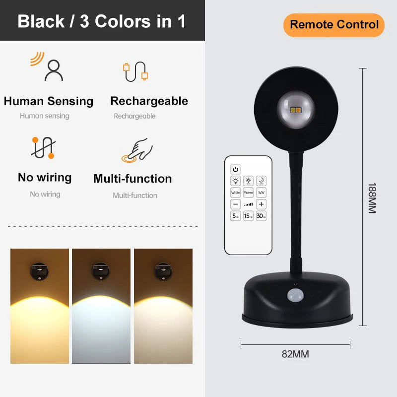 ✨ Wireless Motion Sensor Wall Light – Rechargeable LED Picture Spotlight with Remote & 3 Color Modes