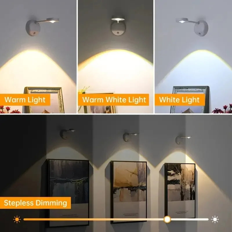 ✨ Wireless Motion Sensor Wall Light – Rechargeable LED Picture Spotlight with Remote & 3 Color Modes
